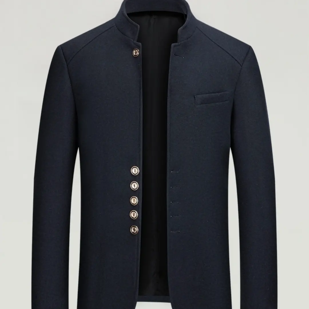Mens Wool Tweed Zhongshan Suit
