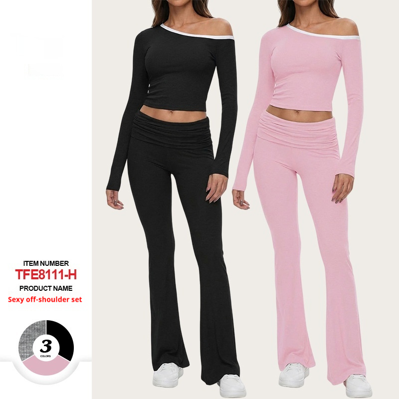 Womens Tailored High-waisted Flared Pants Set