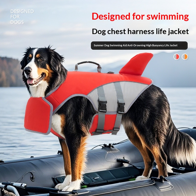 Dog Swimwear With Anti-choking Design And Towable Buoyancy
