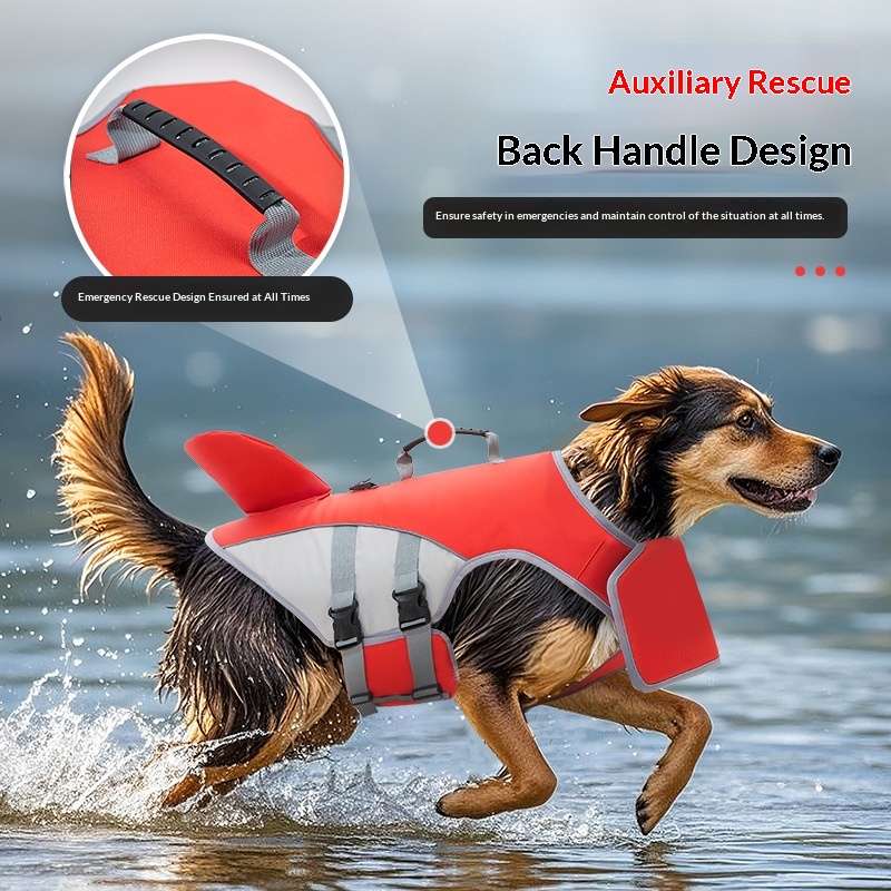 Dog Swimwear With Anti-choking Design And Towable Buoyancy