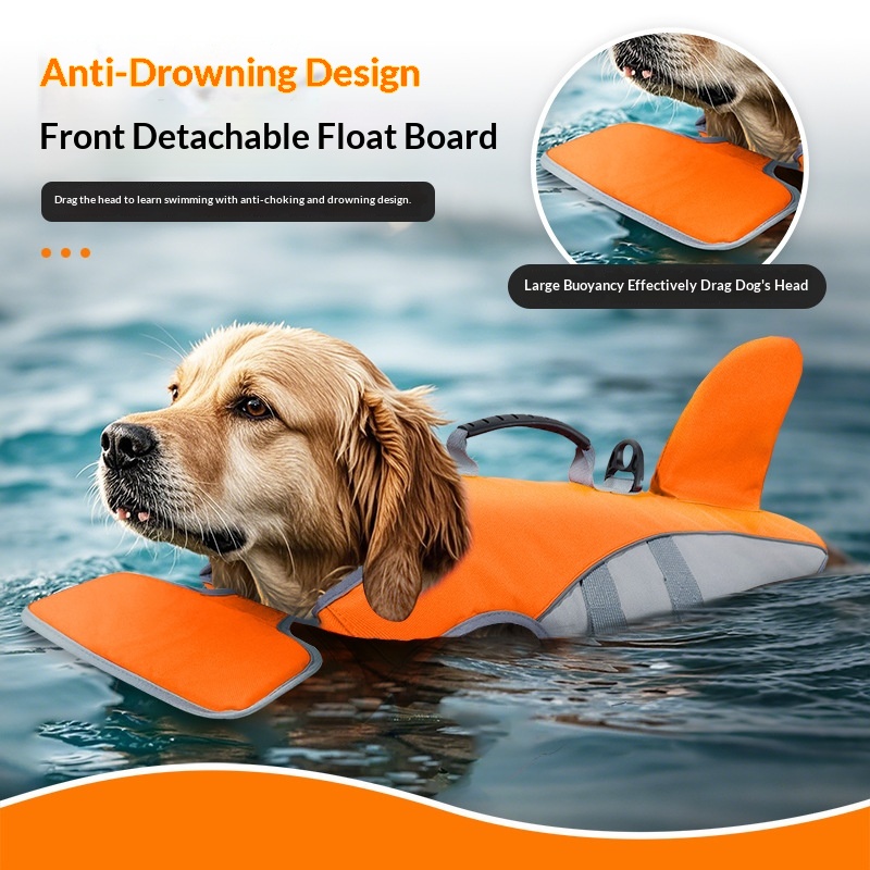 Dog Swimwear With Anti-choking Design And Towable Buoyancy