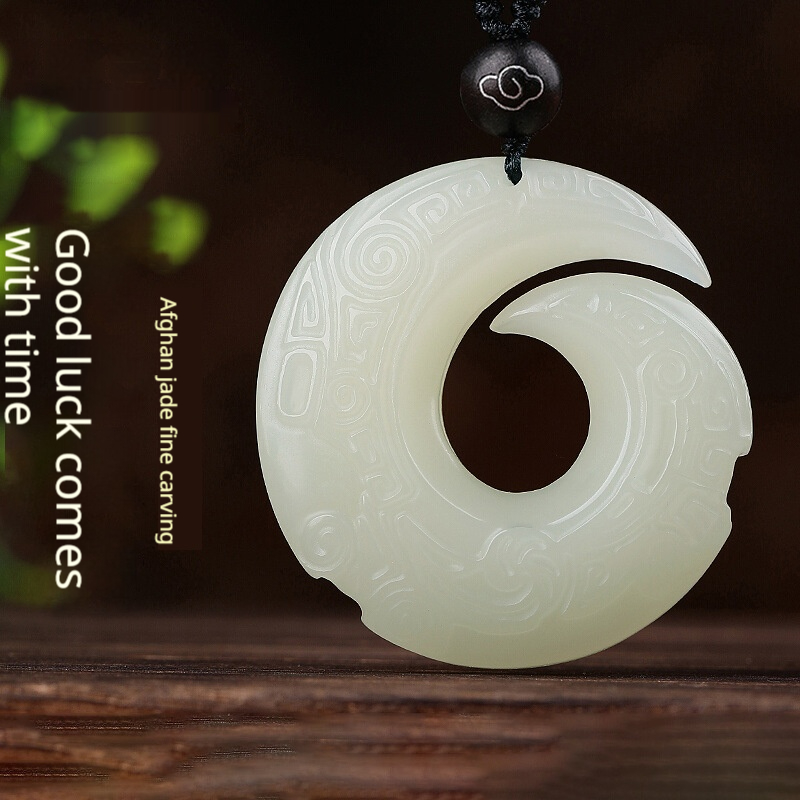 Double-Sided Carved Ruyi Qiankun Good Fortune Safety Pendant