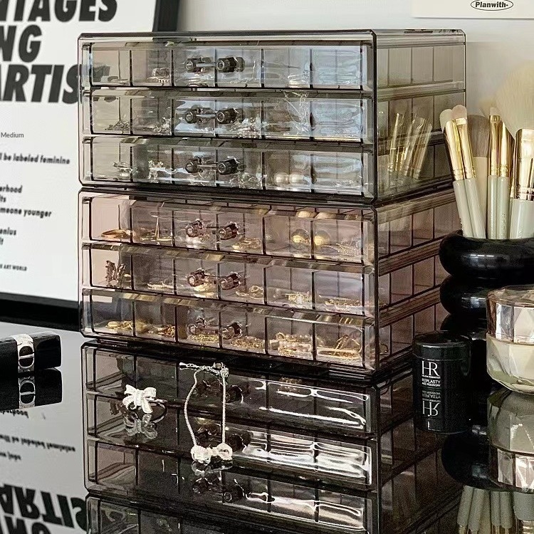 Transparent Acrylic Multi-tiered Jewelry Box With Compartments