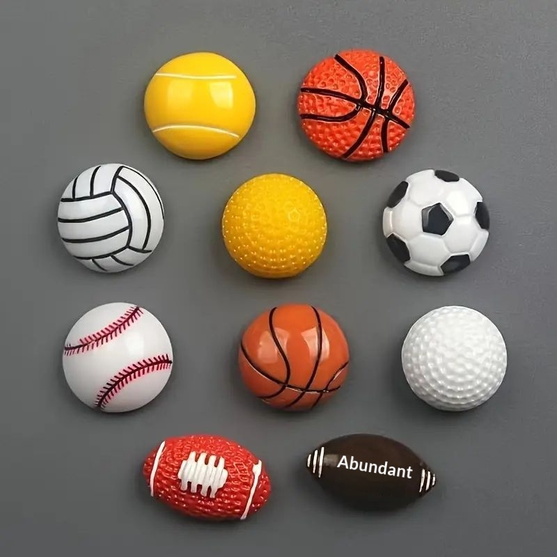 Creative 3D Sports Basketball & Soccer Fridge Magnets