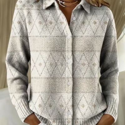 Women's Shirt Lapel Cardigan Top Solid Color