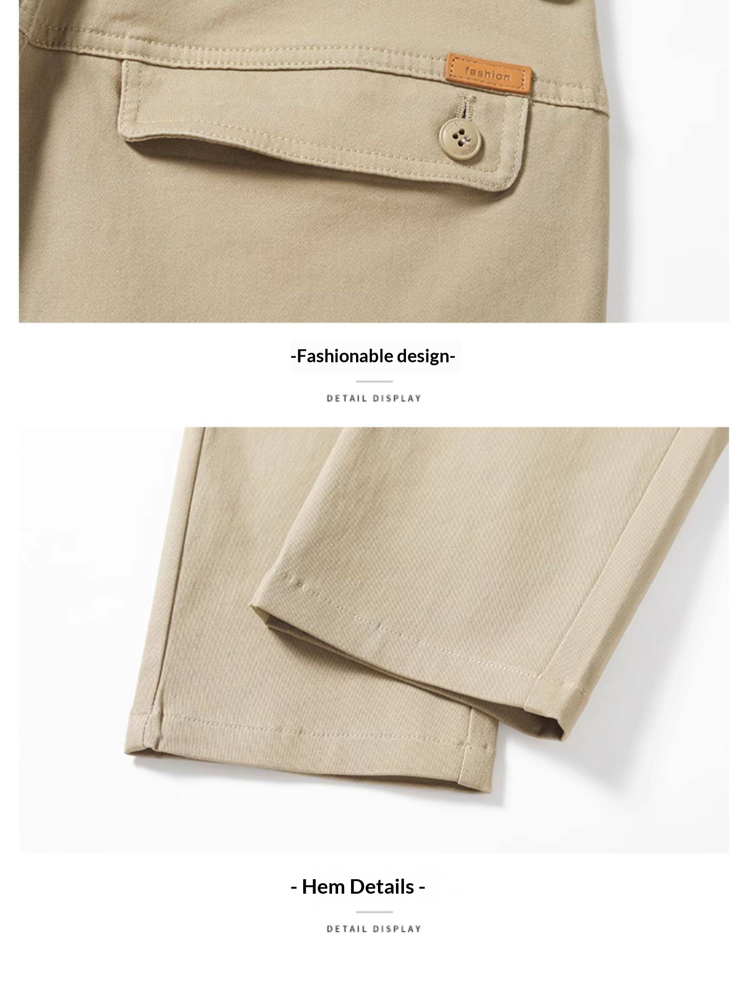 Relaxed-fit Pure Cotton Stretchy Straight-leg Mens Casual Pants