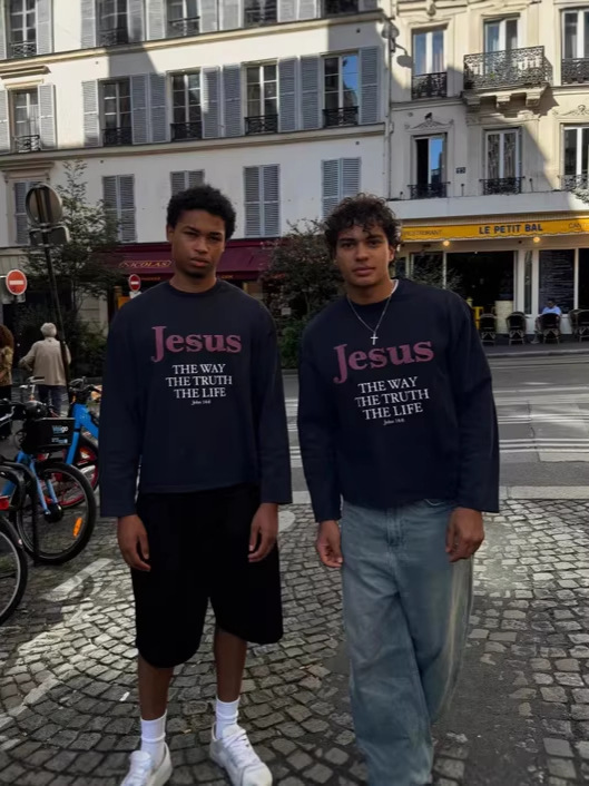 Jesus Is The Way HoodieT-Shirt With A Crew Neck And Long Sleeves