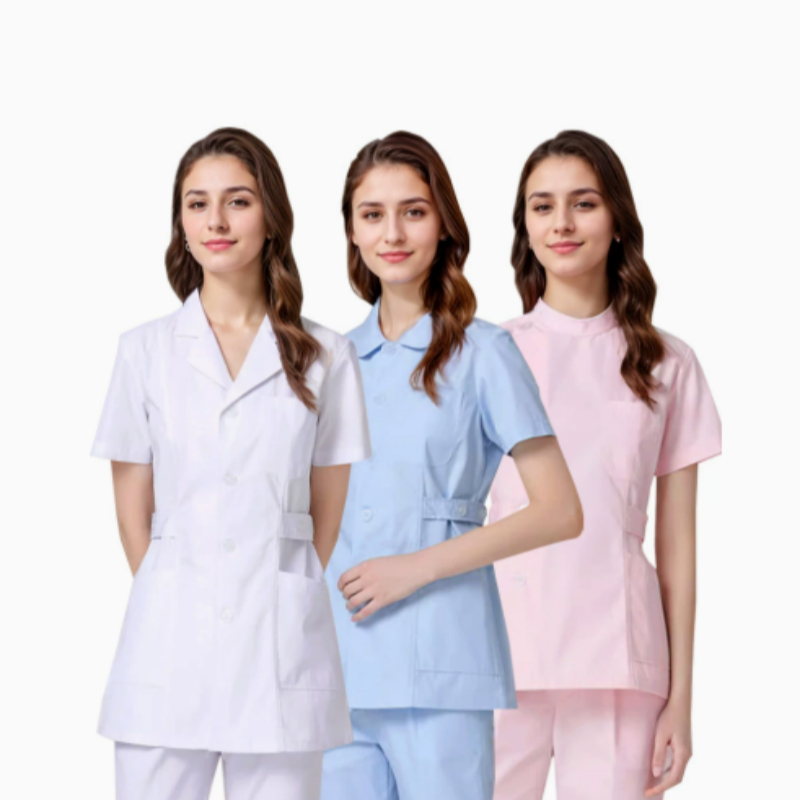 White Coat With A Western-style Collar For Medical Staff Winter Uniform Set