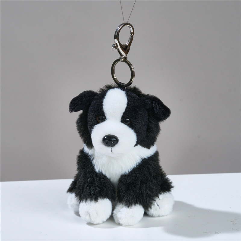 Border Collie Plush Toy Keychain
