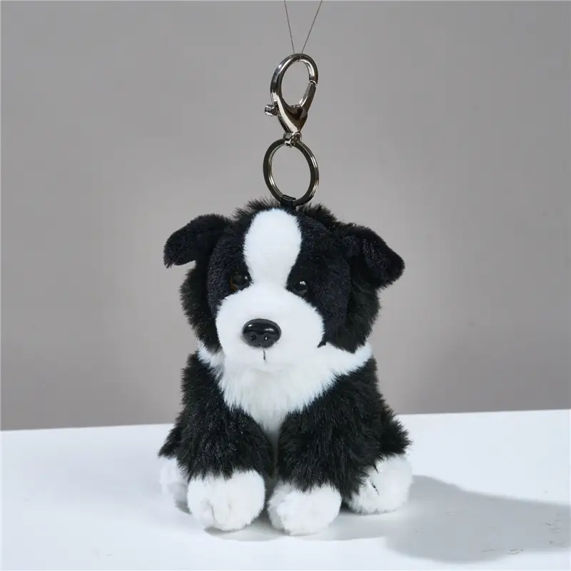 Border Collie Plush Toy Keychain