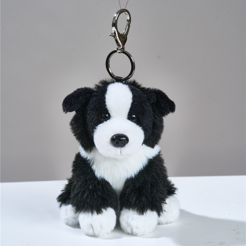 Border Collie Plush Toy Keychain