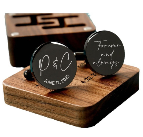 Custom-engraved Stainless Steel Cufflinks For Men