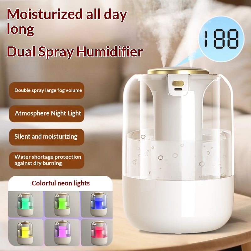 Large-Capacity Dual-Stream Humidifier Quiet Air Moisturizer For Home Use Ideal