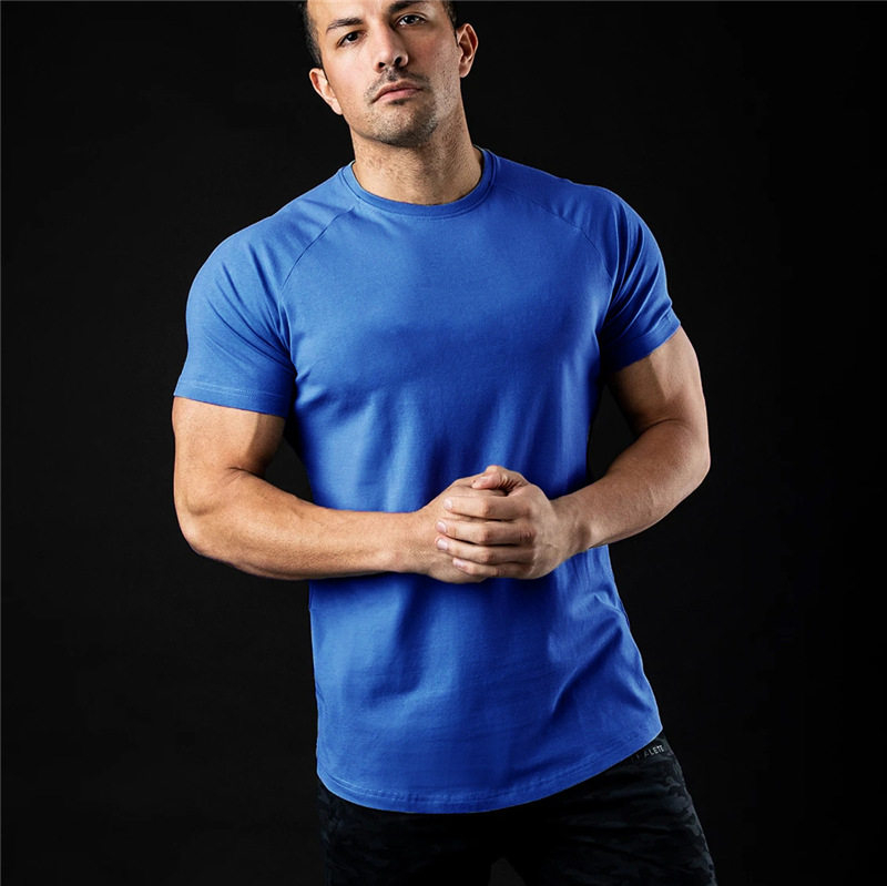Tech Fabric Springsummer T-shirt For Outdoor Sports Mens Crew-neck Short-sleeve Quick-drying Top