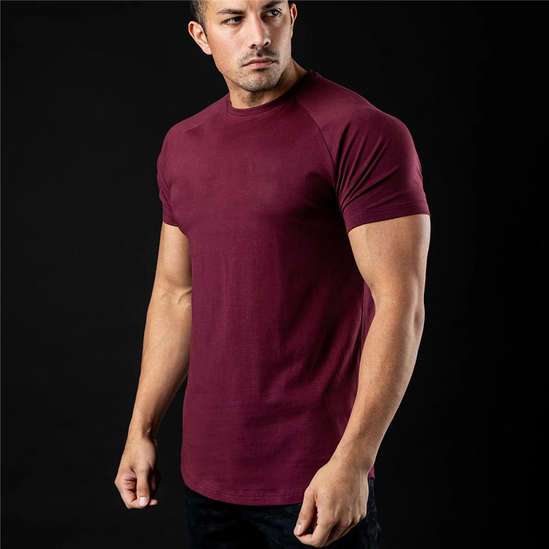 Tech Fabric Springsummer T-shirt For Outdoor Sports Mens Crew-neck Short-sleeve Quick-drying Top