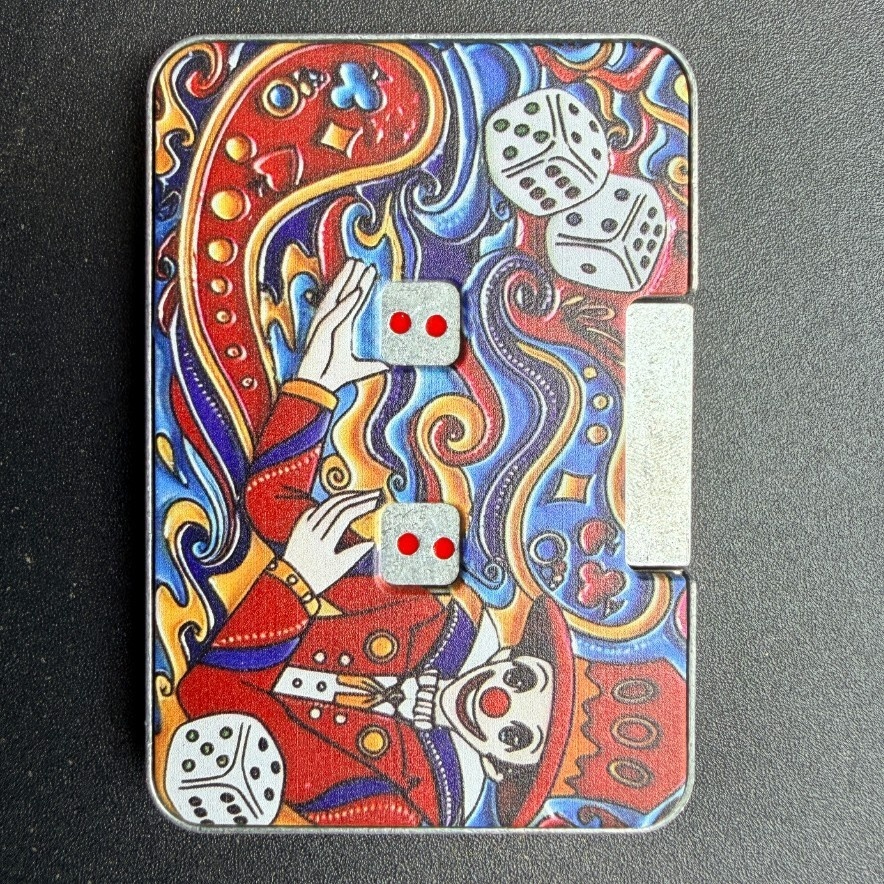 Mechanical Rotating Clown Tech With Five Spinning Disc Dice