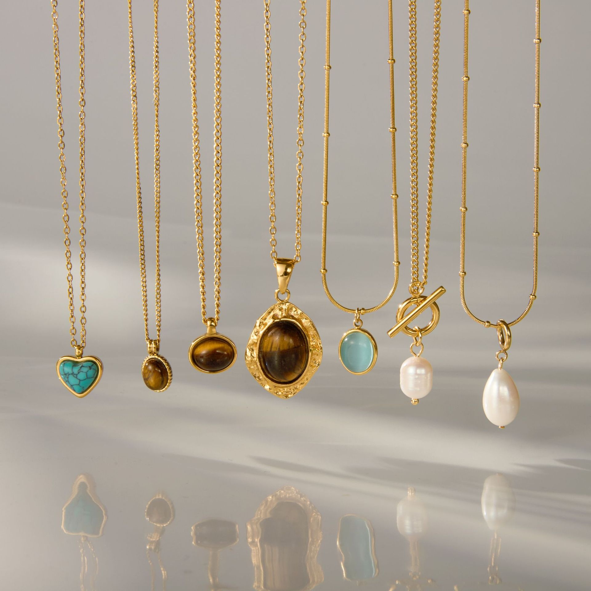 Light-luxury High-end Tigers Eye Clavicle Necklacestain-resistant Jewelry