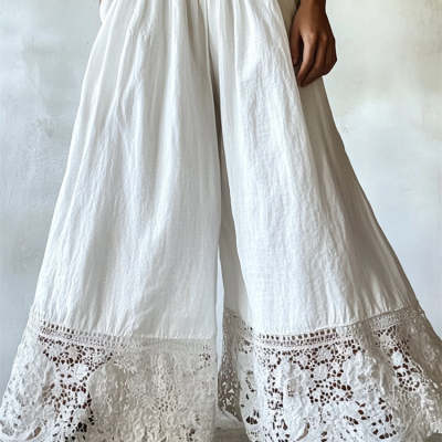 Retro 3D Digital-Print Womens Casual Pants