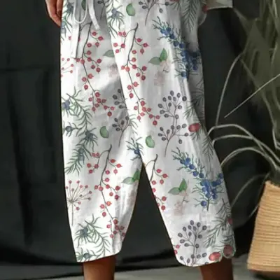 Womens Simple Casual 3D Digital-Print Pants
