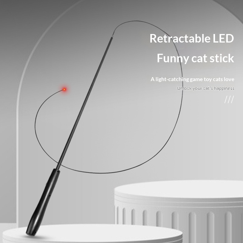 LED Interactive USB-Rechargeable Telescopic Cat Toy Rod To Keep Your Cat Entertained