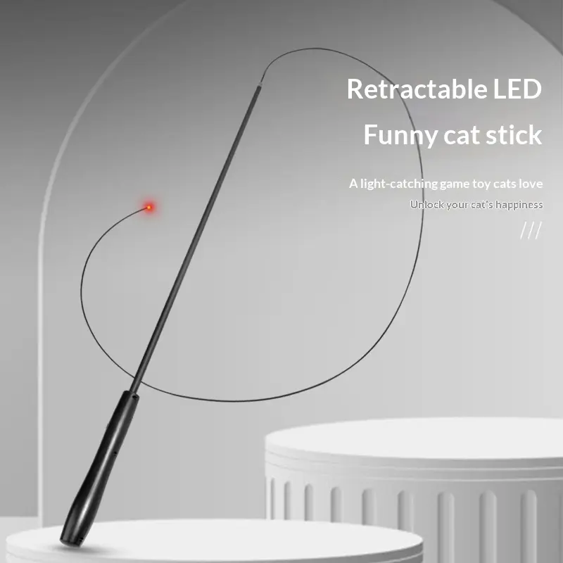 LED Interactive USB-Rechargeable Telescopic Cat Toy Rod
