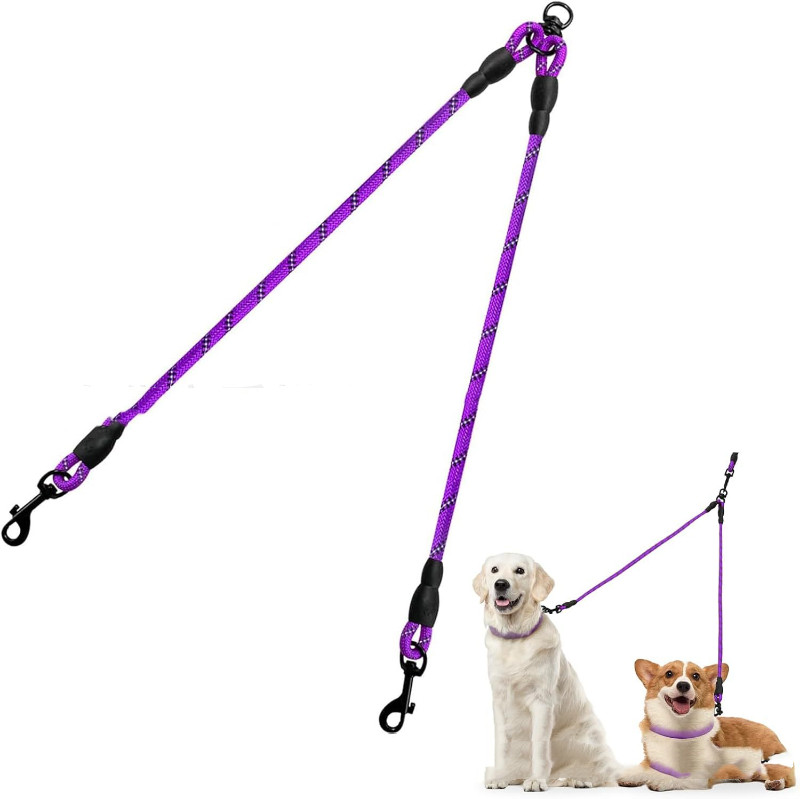 Dual Dog Leash With Tangle-free Design Ideal For Small And Medium-sized Dogs