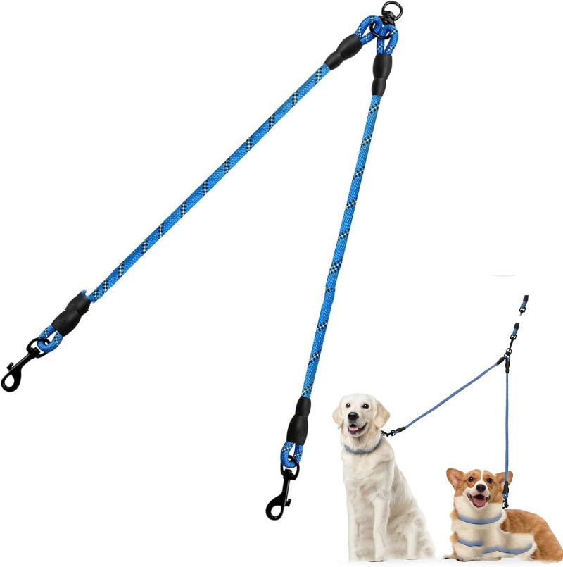 Dual Dog Leash With Tangle-free Design Ideal For Small And Medium-sized Dogs