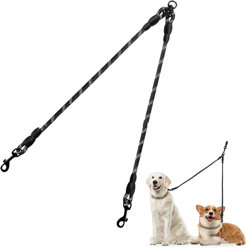 Dual Dog Leash With Tangle-free Design Ideal For Small And Medium-sized Dogs