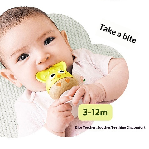 Happy Teething Rattle Baby Soothing Toy