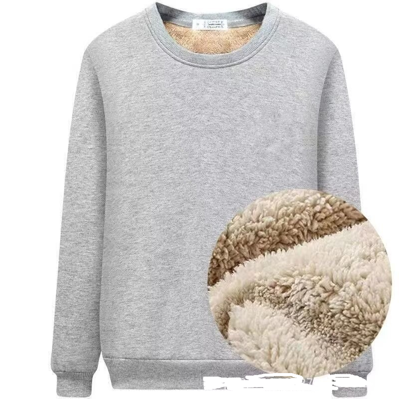 Mens Loose-fitting Versatile Extra-thick Crewneck Hoodie