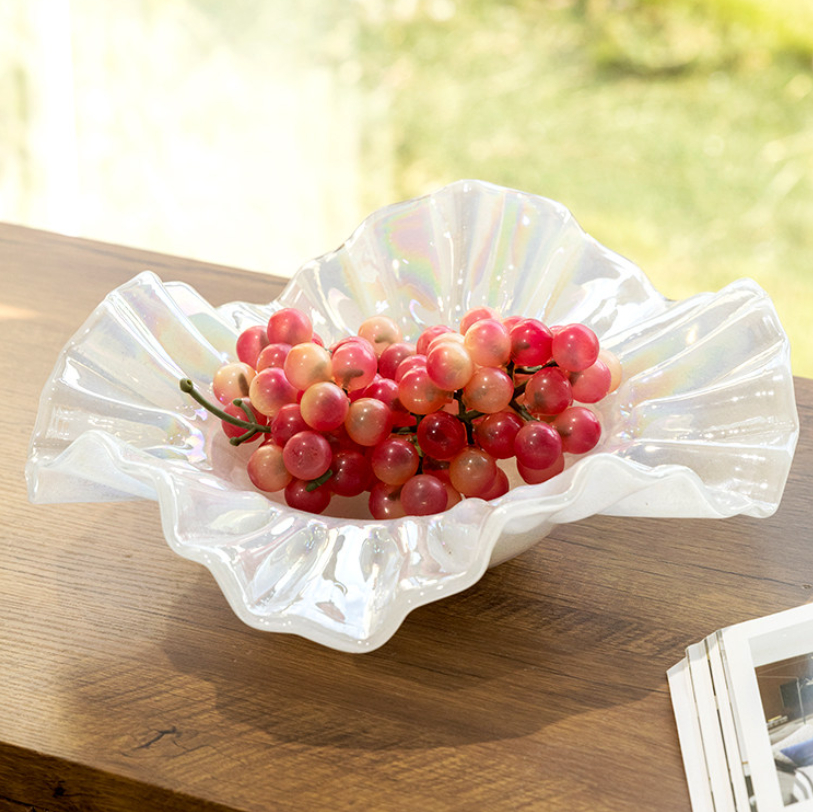 New High-style Pearlescent Lace Fruit Bowl