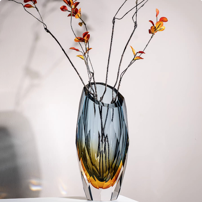 Light-luxury Glass Vase For Hydroponics And Dried Flowers Decorative Centerpiece