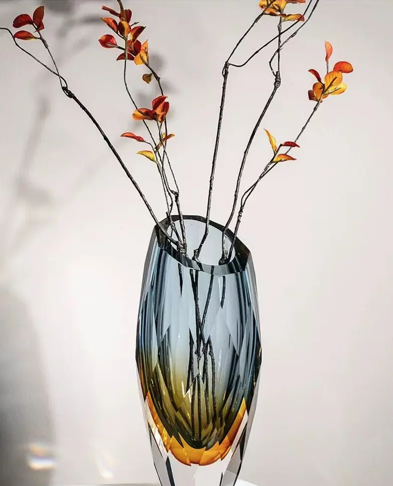 Light-luxury Glass Vase For Hydroponics And Dried Flowers Decorative Centerpiece