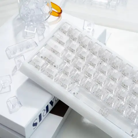 PC Frosted Translucent White Keycap with Light-transmitting Mechanical Magnetic