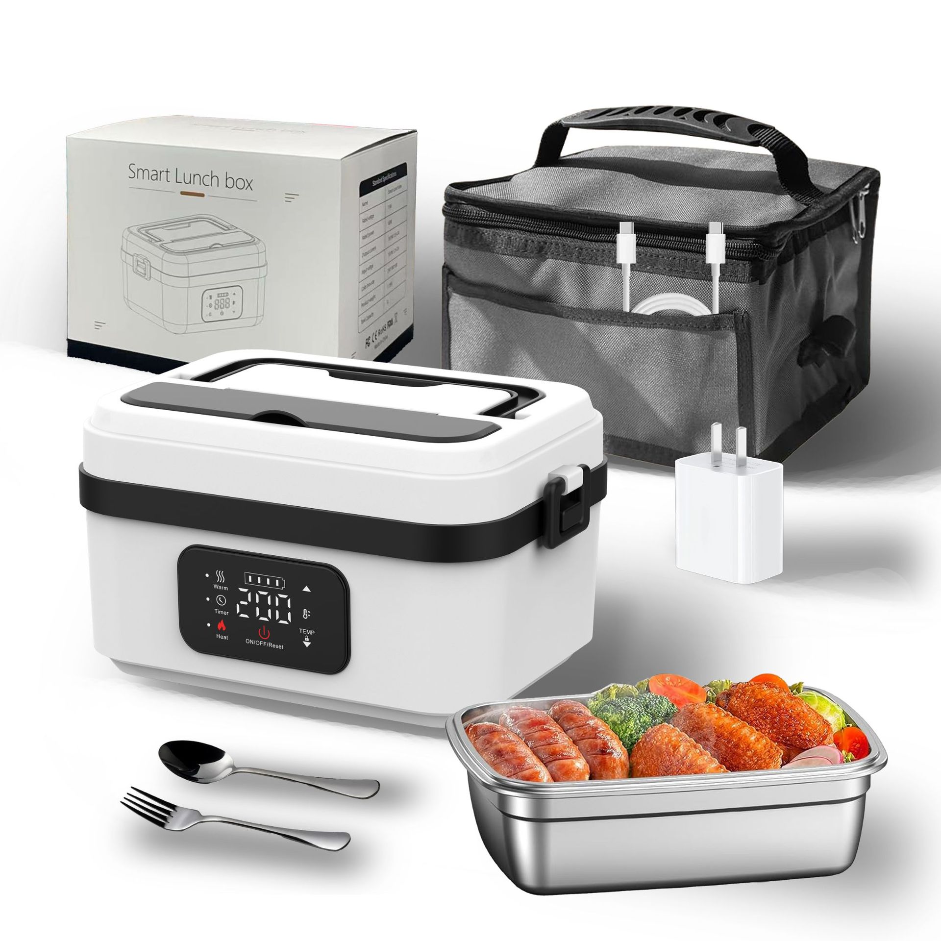 Rechargeable Office Worker Fishing Bento Lunch Box - Image 12