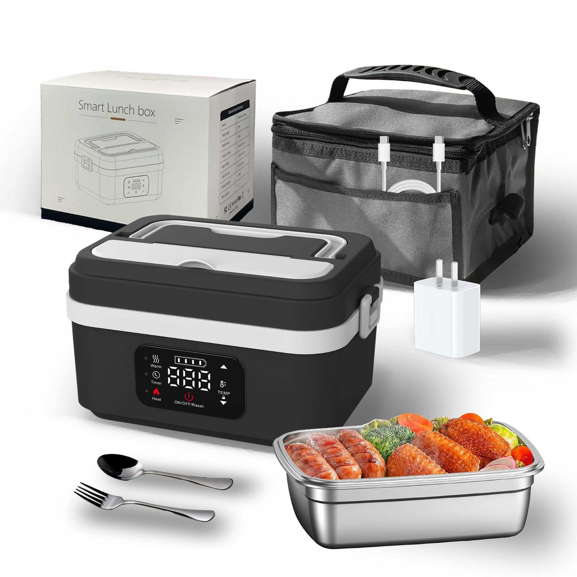 Rechargeable Office Worker Fishing Bento Lunch Box - Image 15
