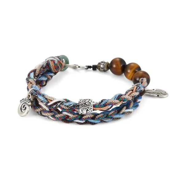 925 Sterling Silver Hand-braided Bracelet For Men And Women