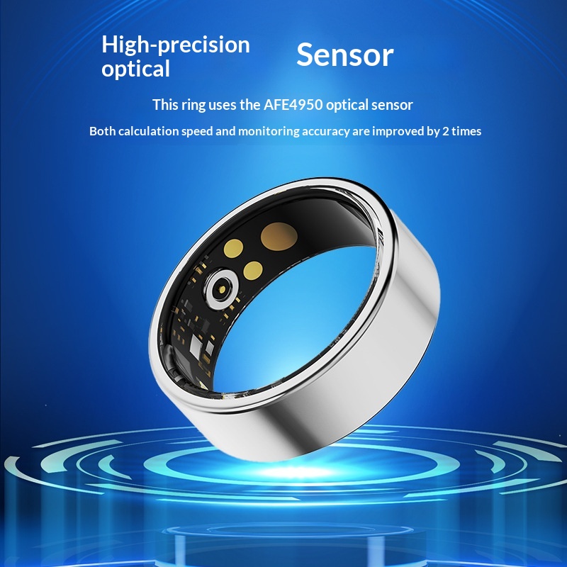 Smart Ring With Bluetooth For Blood Oxygen Heart Rate And Blood Pressure Health Monitoring