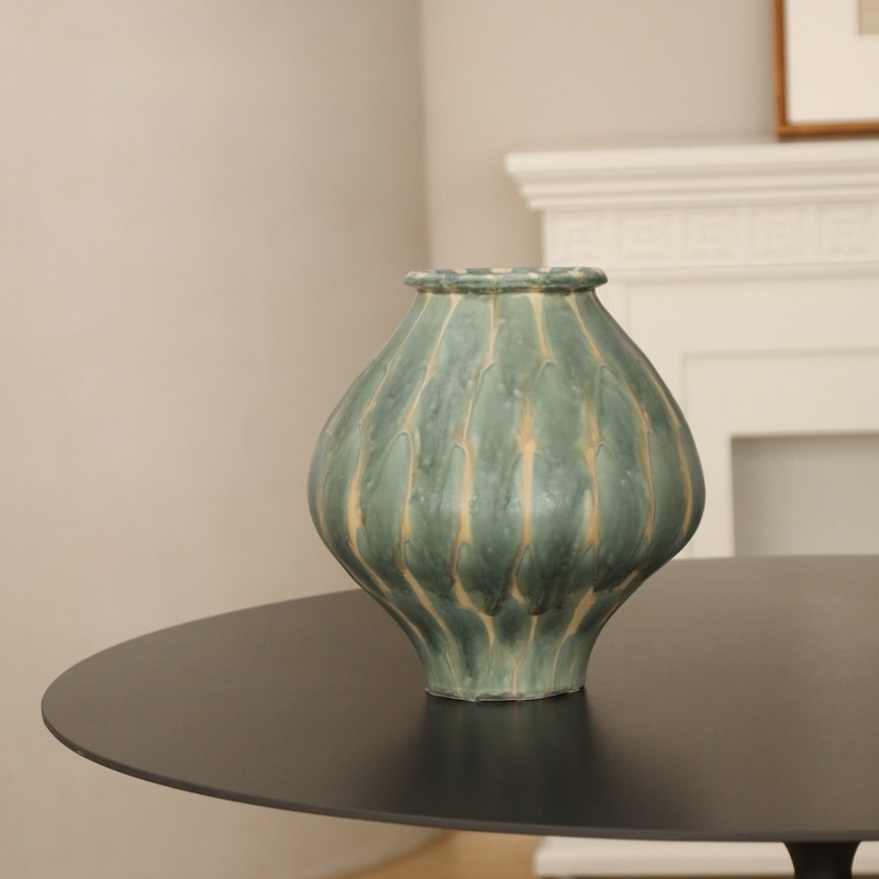 Wabi-Sabi Feng Shui Arrangement Vintage High-End Ceramic Vase