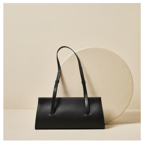 Underarm bag side view with strap