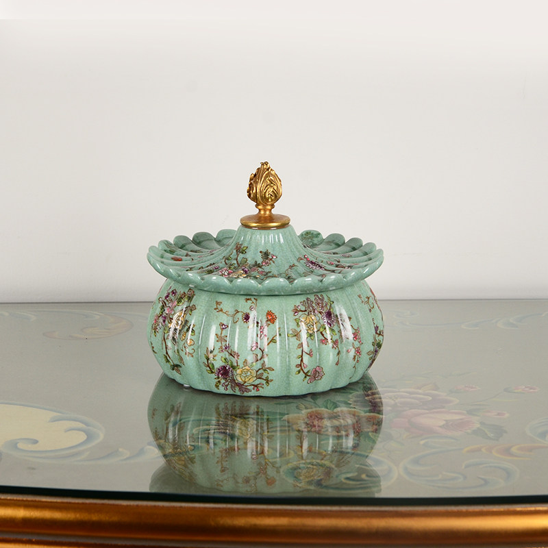 American retro ceramic jewelry box storage container,