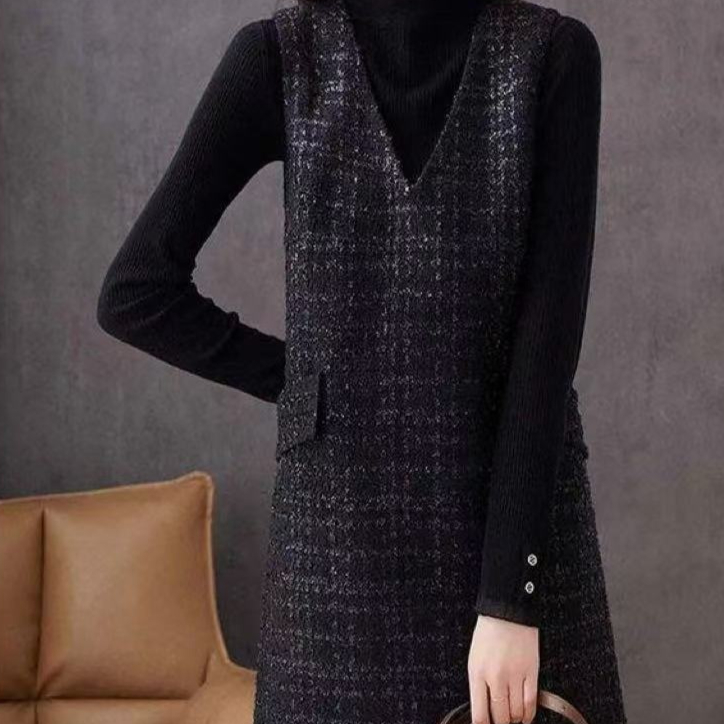 Womens Retro-Style Chic Casual Vest Dress