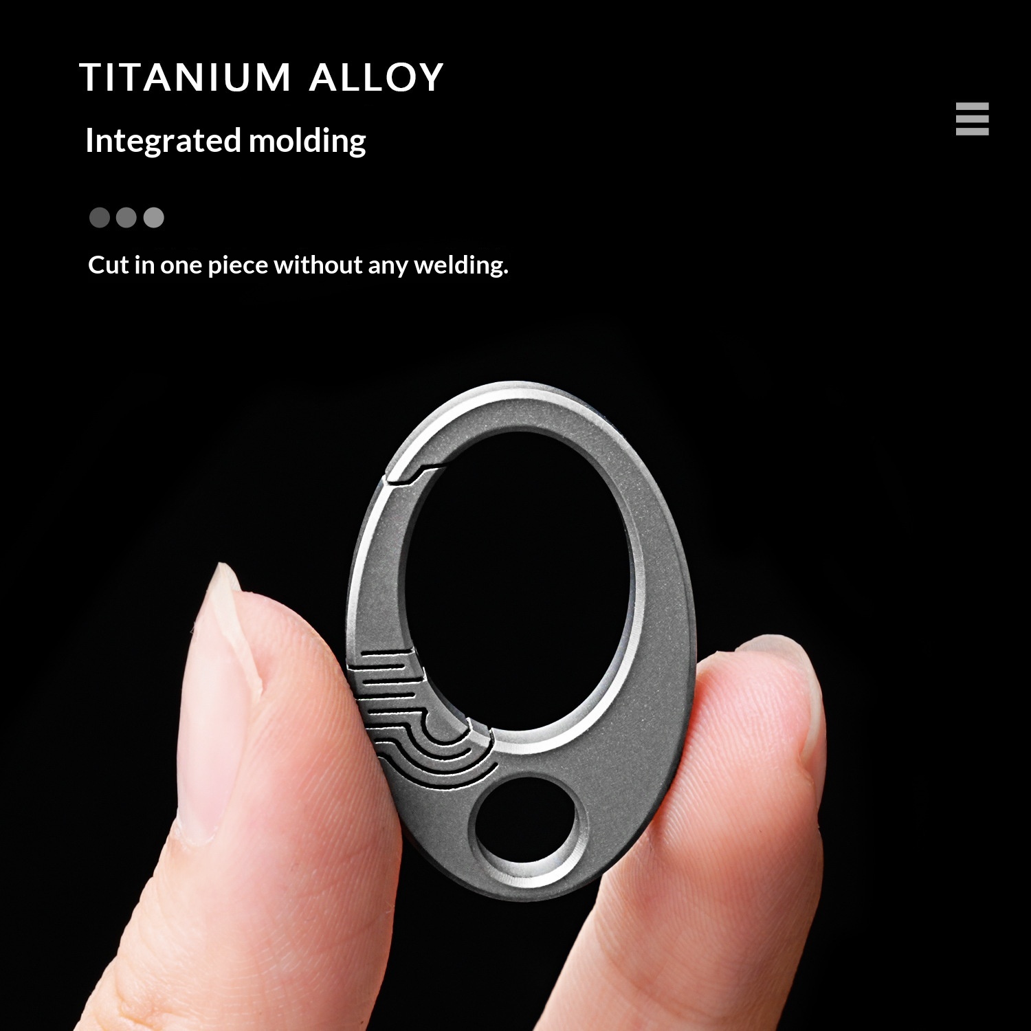 Portable Titanium Alloy Keychain Bag Zipper Buckle Pendant