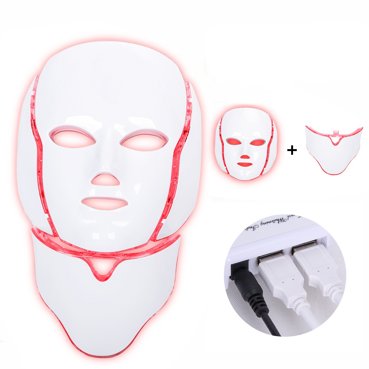 Home LED Photon Skin Rejuvenation Device With Neck Attachment