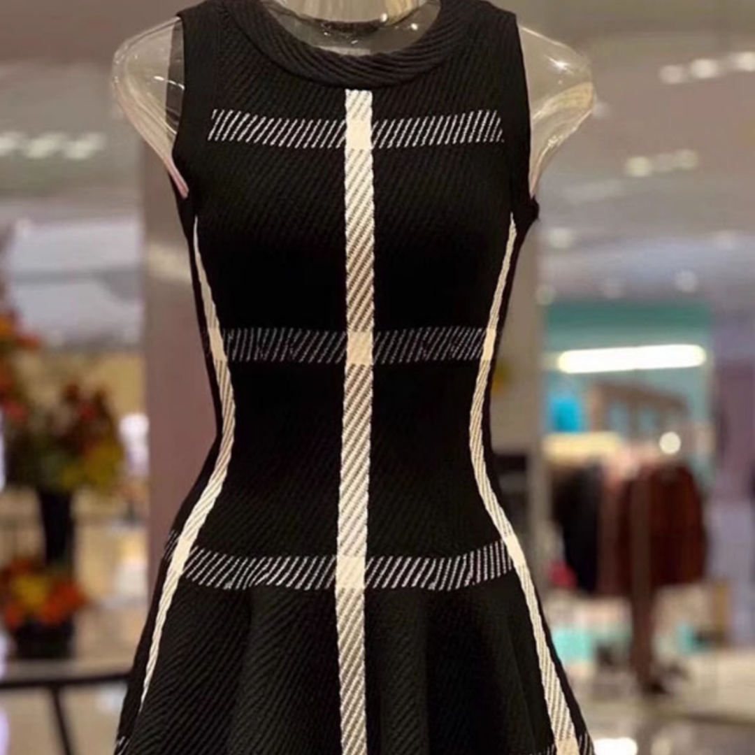 Womens Sleeveless Plaid Vest Dress