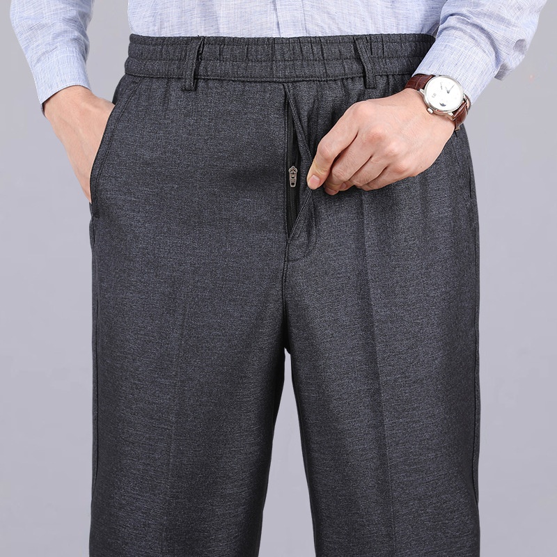 Thickened Warm Loose-fit Straight-leg Casual Fleece-lined Pants