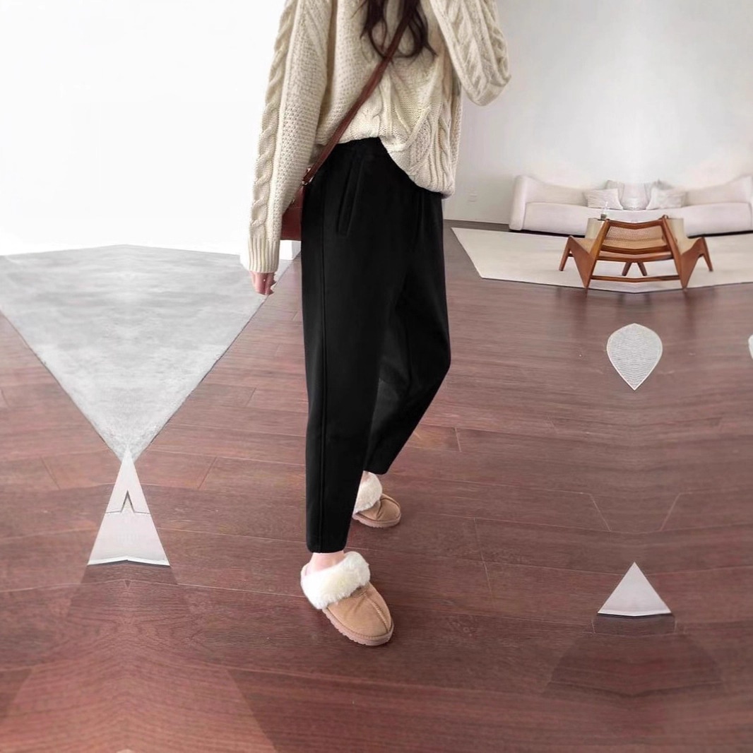 Womens Stylish Casual Padded Loose-fitting Pants