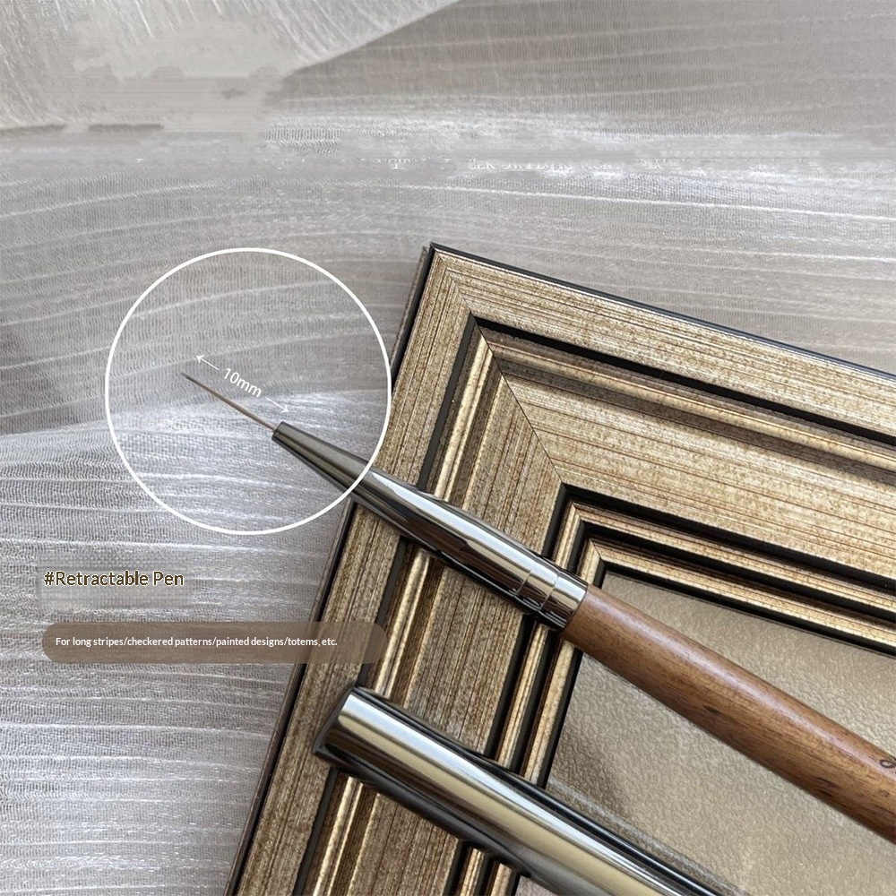 Walnut Wood Nail Art Pen Set For Nail SalonsPerfect For Painting Building And Drawing Lines