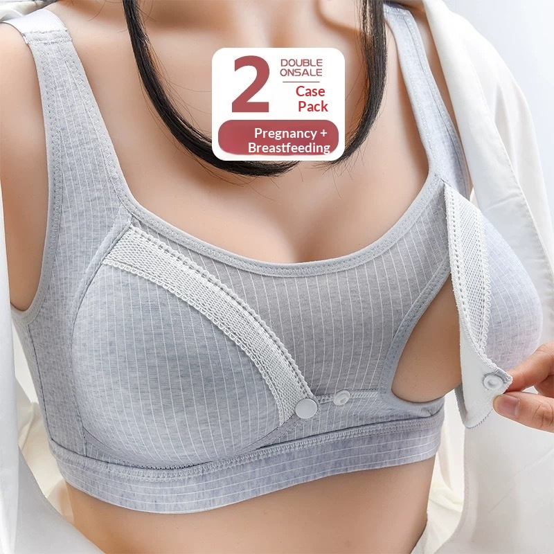 Maternity Nursing Bra Made Of Pure Cotton Wireless And Anti-exposure