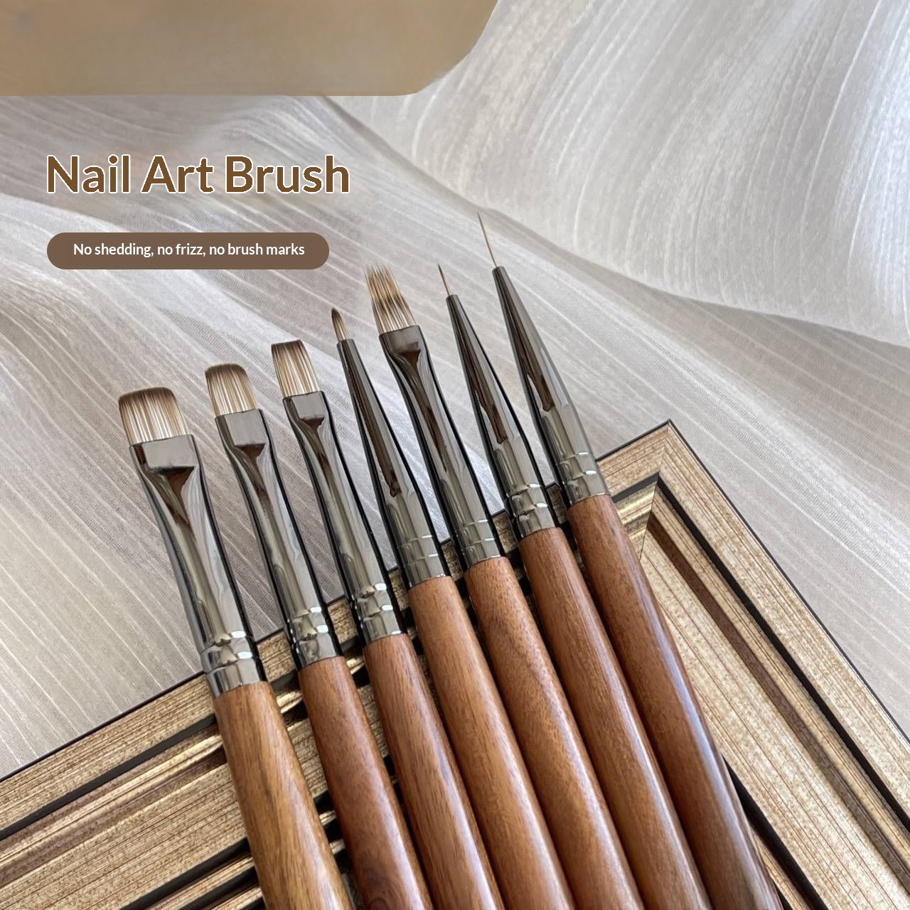 Walnut Wood Nail Art Pen Set For Nail SalonsPerfect For Painting Building And Drawing Lines